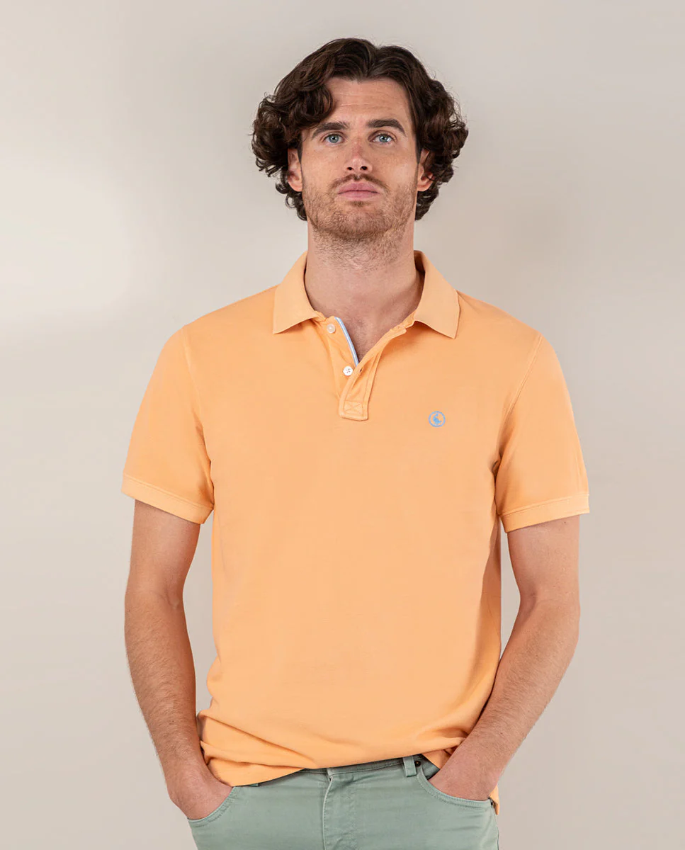 Polo Piqué Garment Dyed Salmón