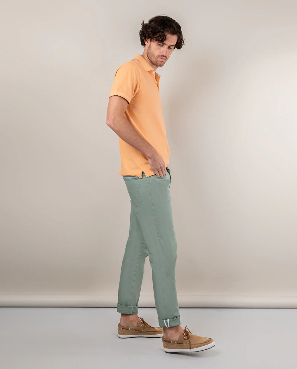 Polo Piqué Garment Dyed Salmón - Imagen 3