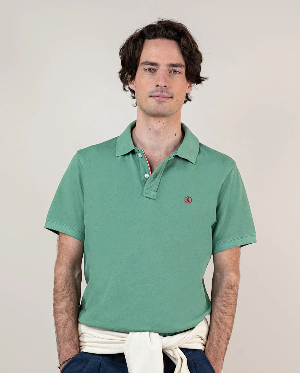 Polo Piqué Garment Dyed Verde - Imagen 5