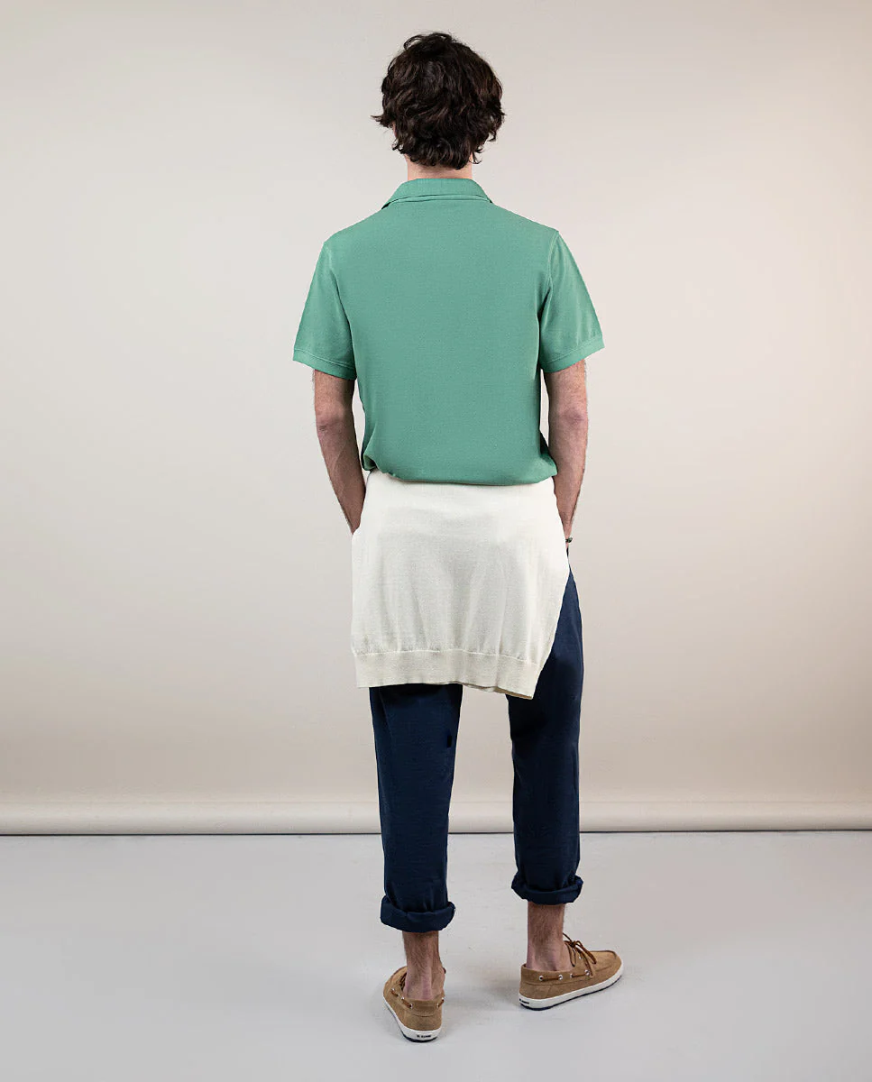 Polo Piqué Garment Dyed Verde - Imagen 4