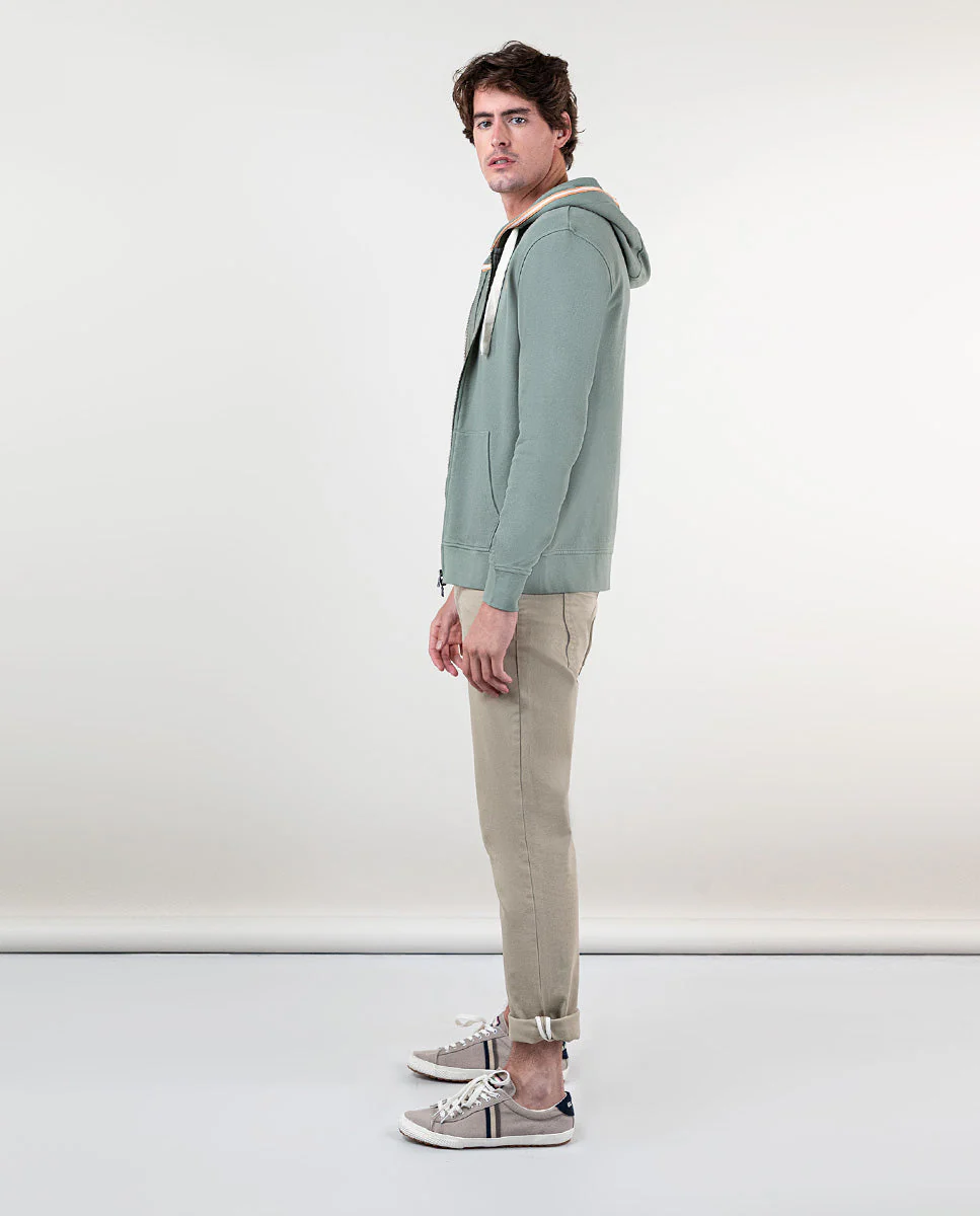 Sudadera Cremallera con Capucha Verde - Imagen 3