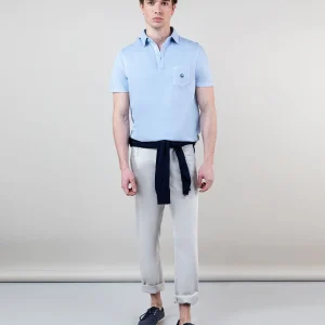 Polo Slub Jersey Azul