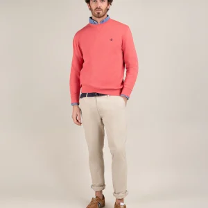 Sudadera Cuello Caja Garment Dyed Rojo