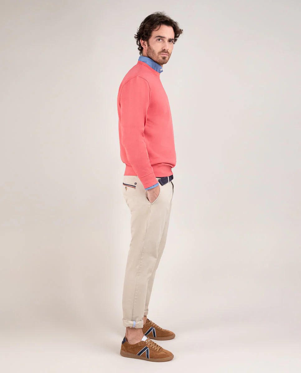 Sudadera Cuello Caja Garment Dyed Rojo - Imagen 5