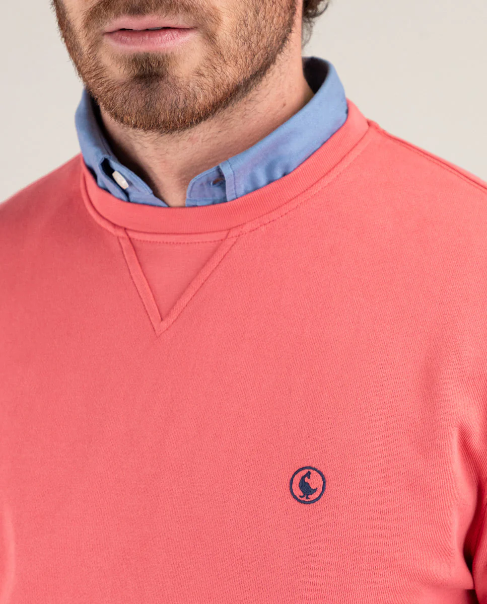 Sudadera Cuello Caja Garment Dyed Rojo - Imagen 4