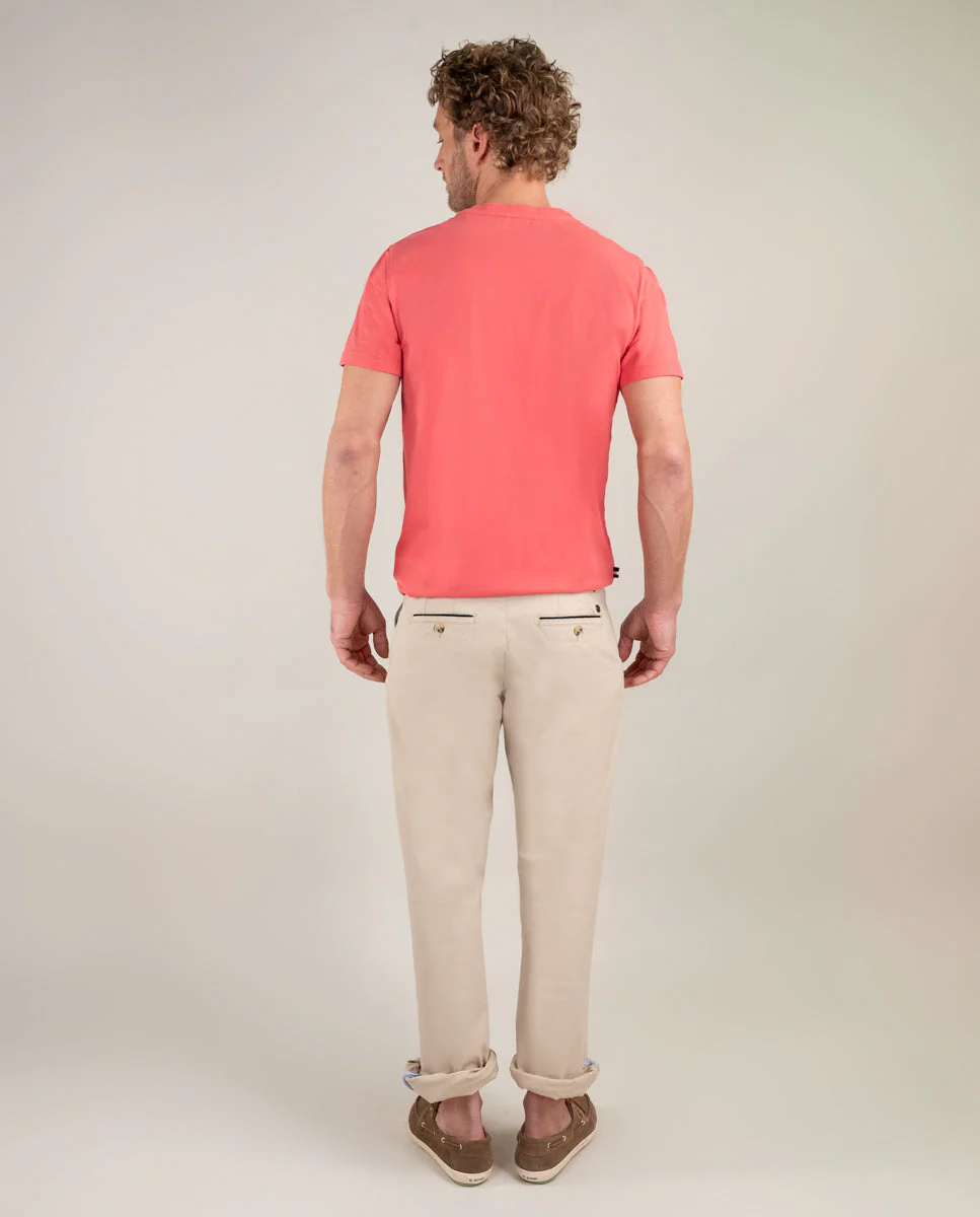 Camiseta Cuello Caja Garment Dyed Rojo - Imagen 3