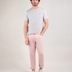 Camiseta Cuello Caja Garment Dyed Gris