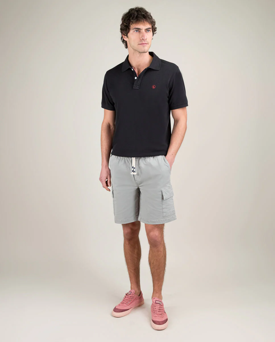 Polo Piqué Garment Dyed Negro