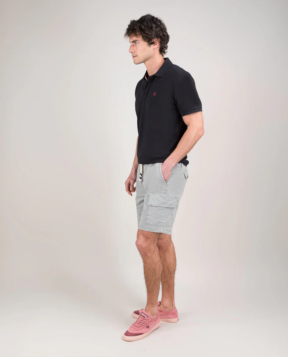 Polo Piqué Garment Dyed Negro - Imagen 4