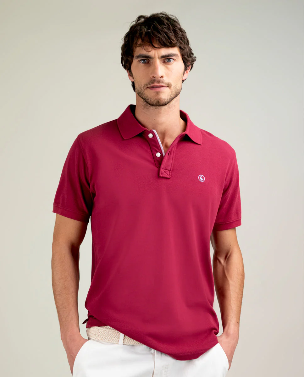 Polo Piqué Garment Dyed Granate - Imagen 3
