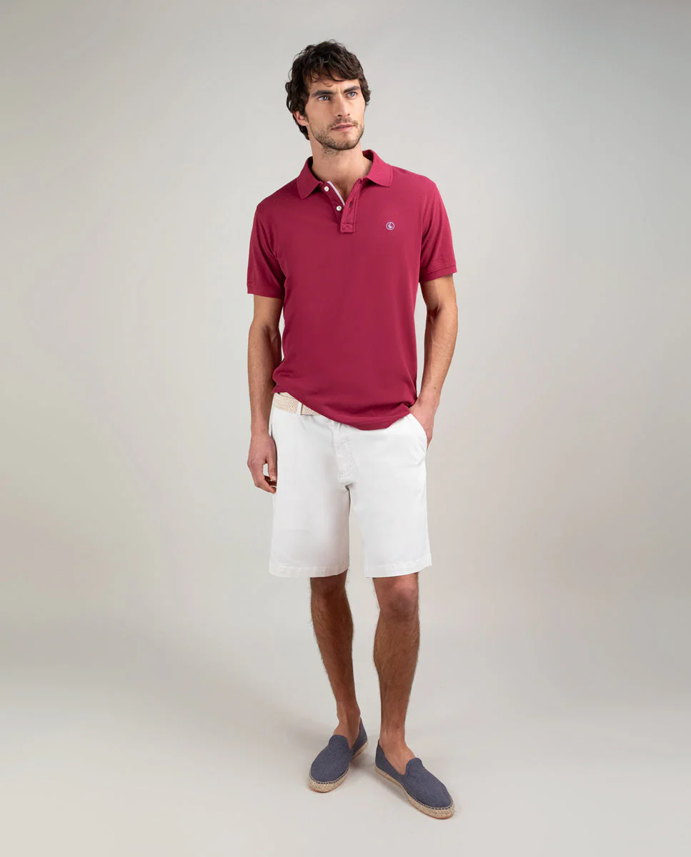 Polo Piqué Garment Dyed Granate