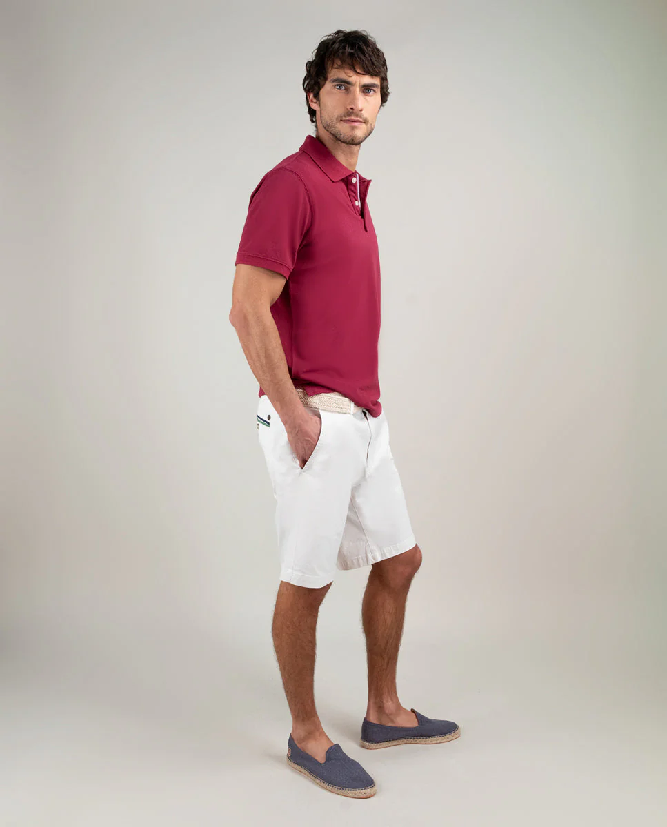 Polo Piqué Garment Dyed Granate - Imagen 4