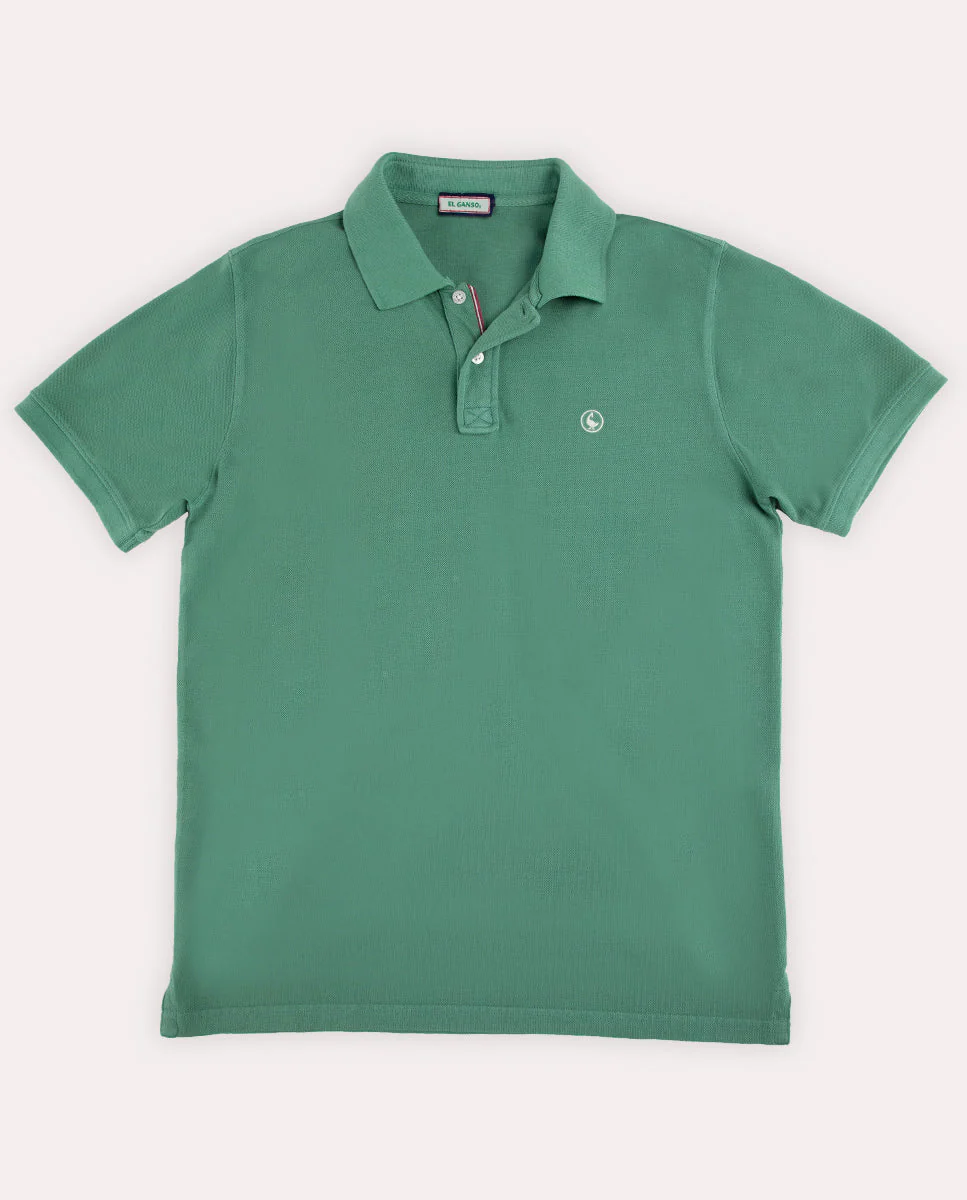 Polo Piqué Garment Dyed Verde - Imagen 6