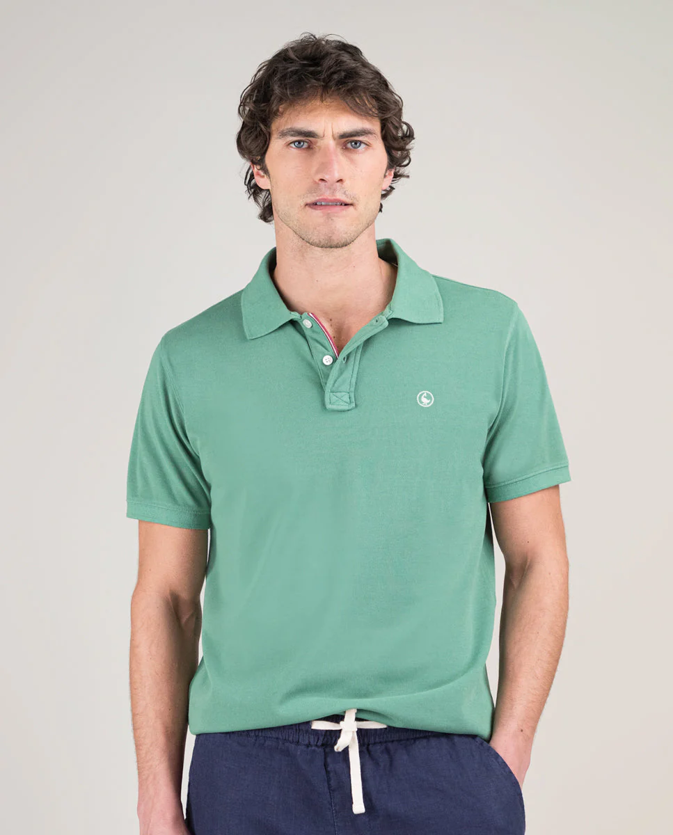 Polo Piqué Garment Dyed Verde - Imagen 3