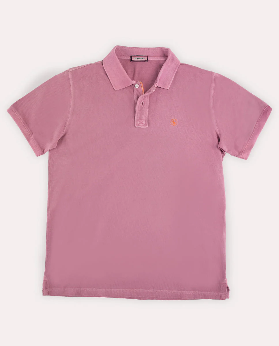 Polo Piqué Garment Dyed Lila - Imagen 6