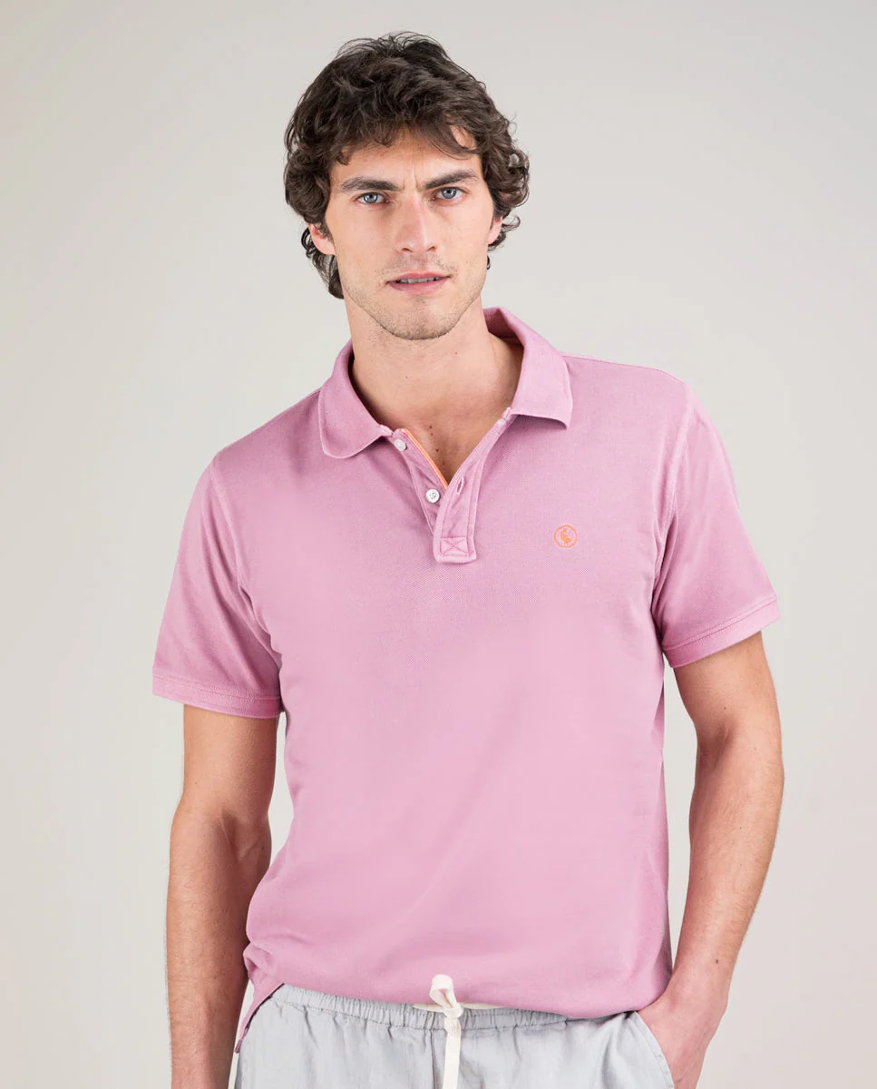 Polo Piqué Garment Dyed Lila - Imagen 3