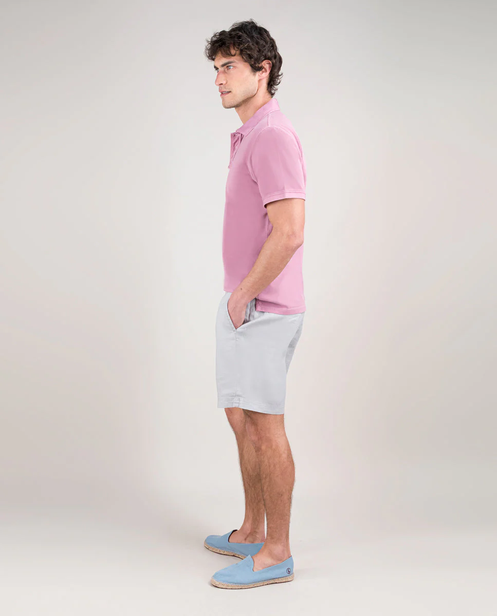 Polo Piqué Garment Dyed Lila - Imagen 4