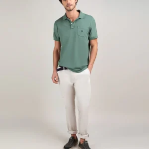 Polo Single Jersey Garment Dyed Verde