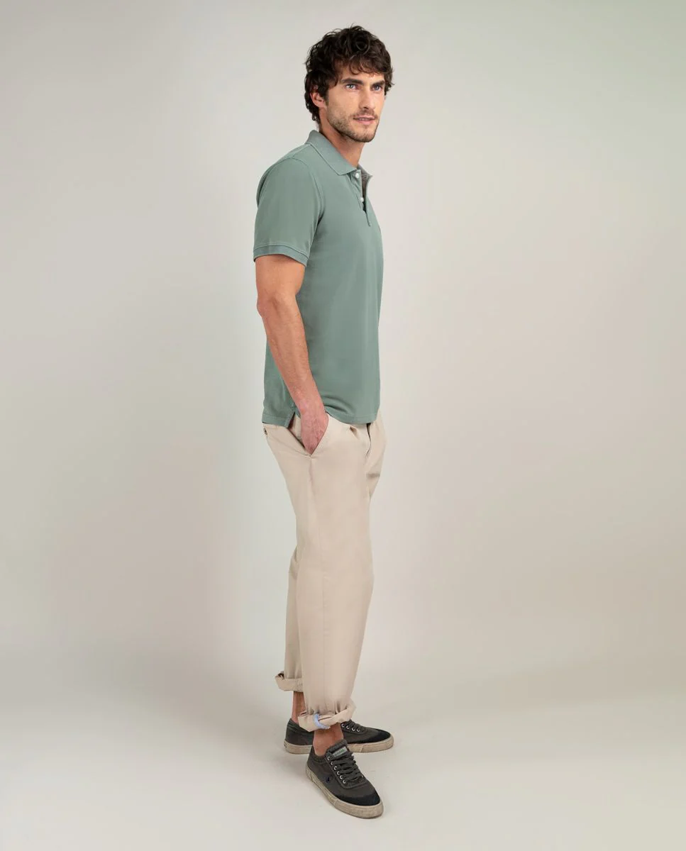 Polo Piqué Pigment Dyed Verde - Imagen 3