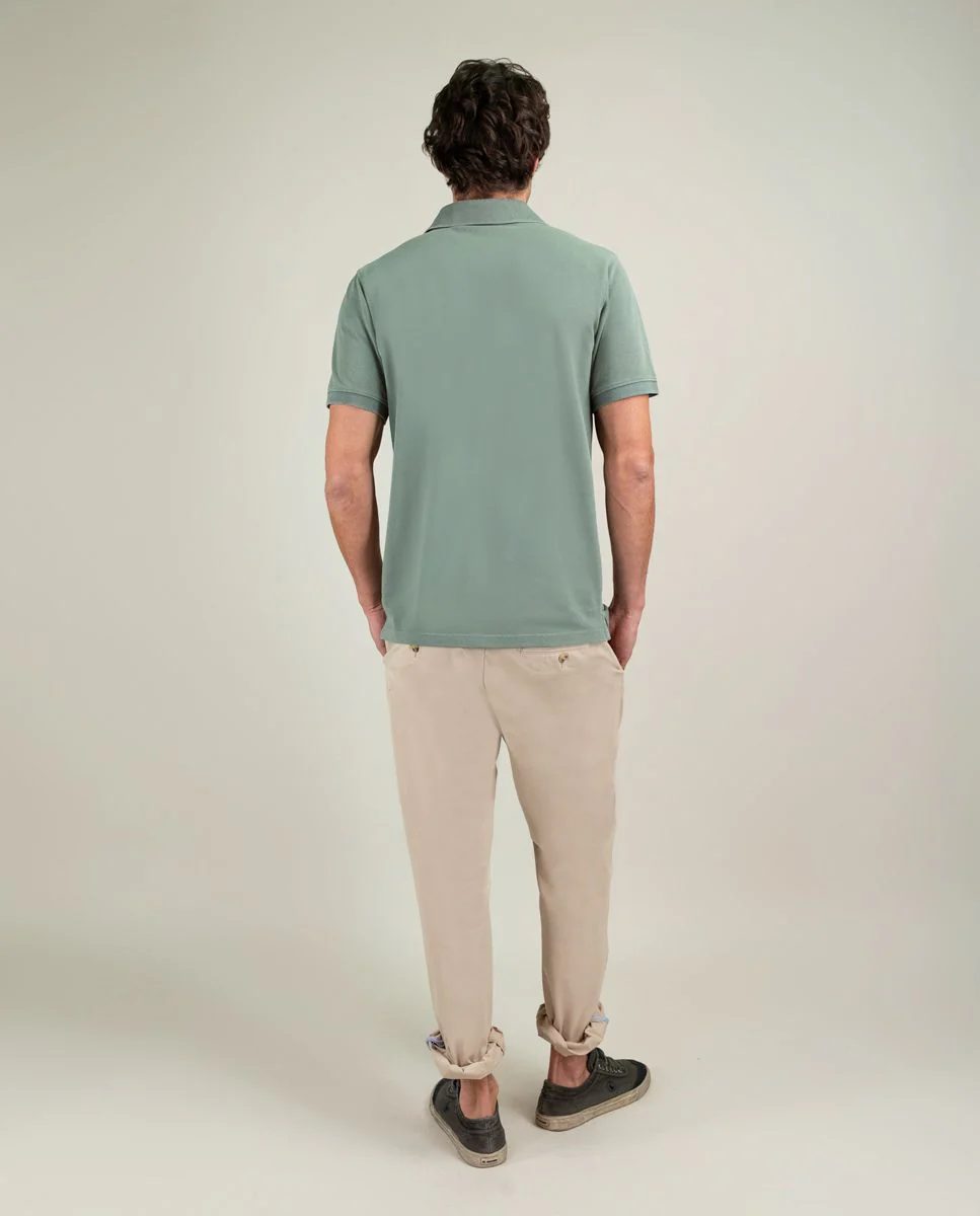 Polo Piqué Pigment Dyed Verde - Imagen 4