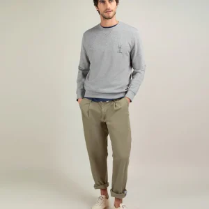 Sudadera Cuello Caja Gris Melange Langosta