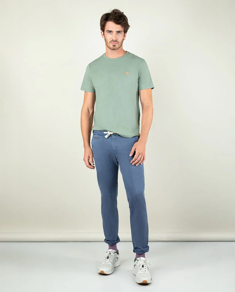 Camiseta Cuello Caja Garment Dyed Kakhi