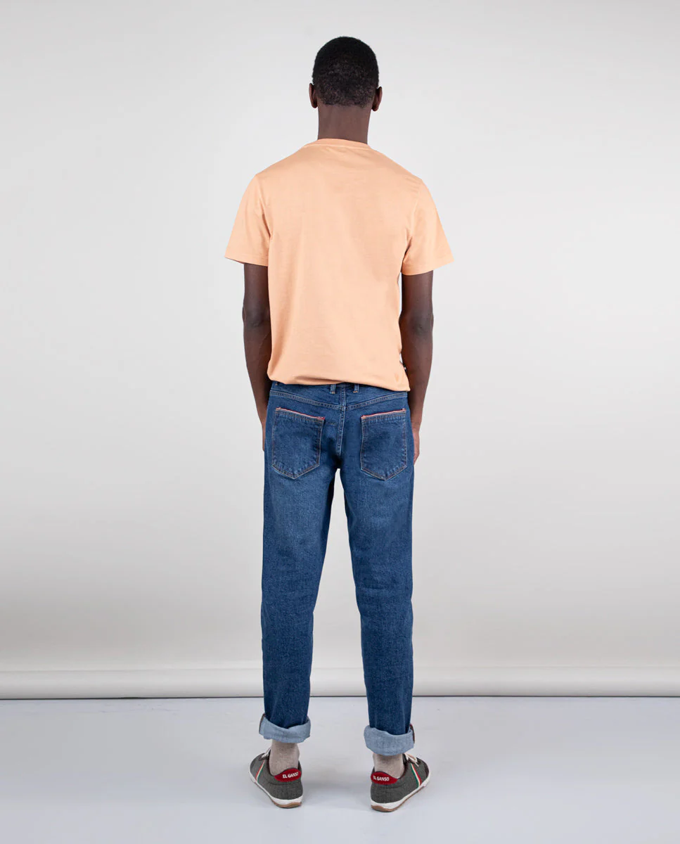 Camiseta Cuello Caja Garment Dyed Terracota - Imagen 3