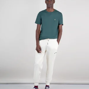 Camiseta Cuello Caja Garment Dyed Verde Pino