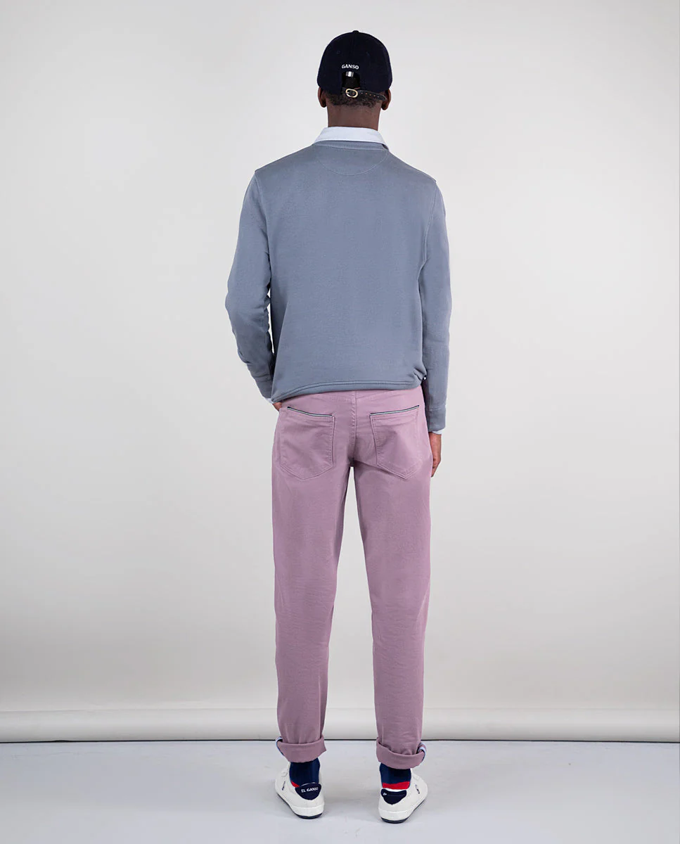 Sudadera Cuello Caja Garment Dyed Gris - Imagen 3