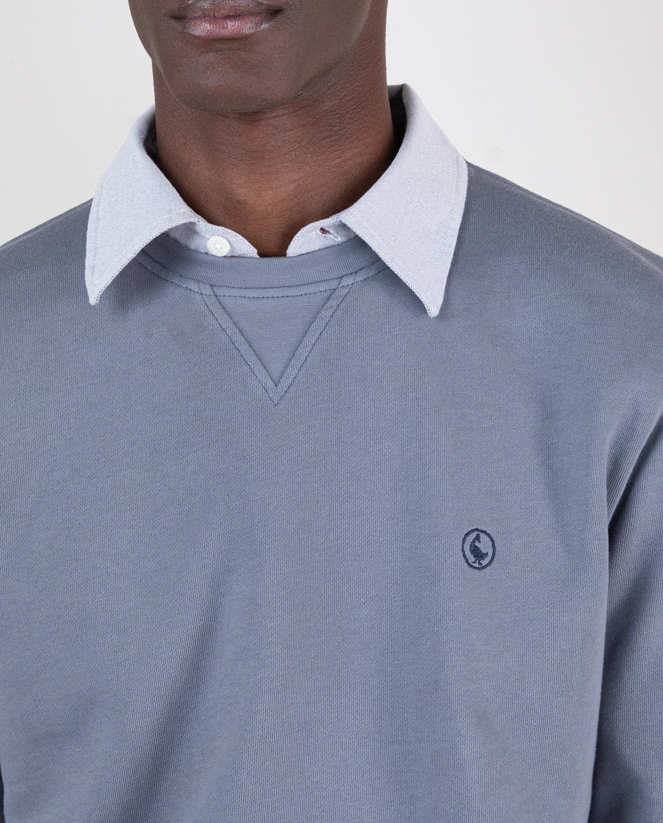 Sudadera Cuello Caja Garment Dyed Gris - Imagen 5