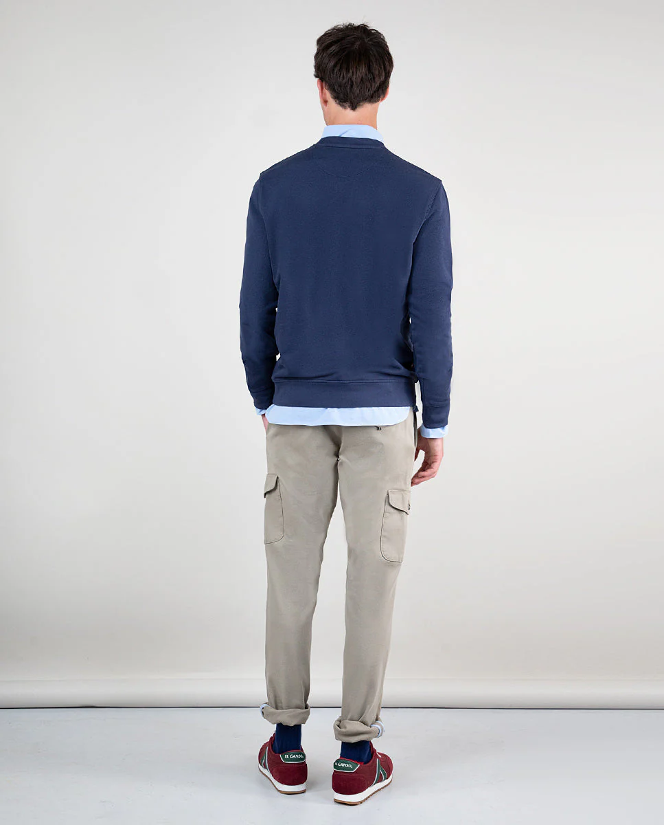 Sudadera Cuello Caja Garment Dyed Marino - Imagen 3
