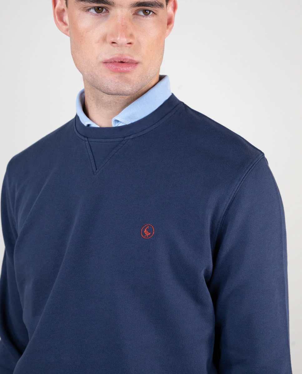 Sudadera Cuello Caja Garment Dyed Marino - Imagen 5