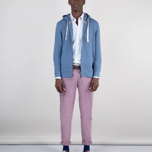 Sudadera Zipper Garment Dyed Azul