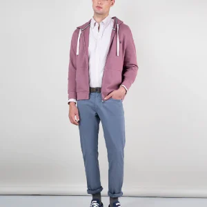 Sudadera Zipper Garment Dyed Berenjena