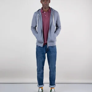 Sudadera Zipper Garment Dyed Gris