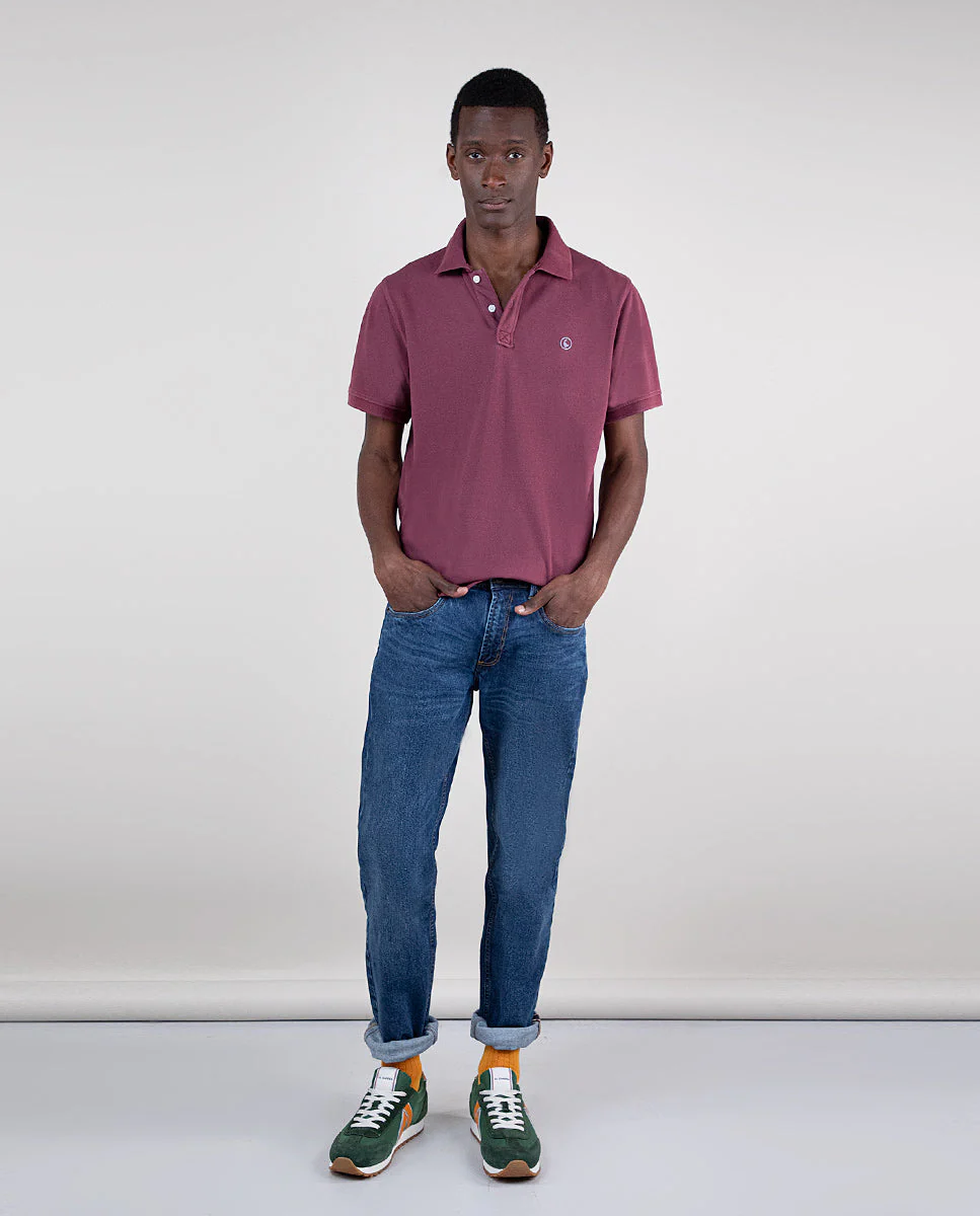 Polo Piqué Garment Dyed Granate Interseason