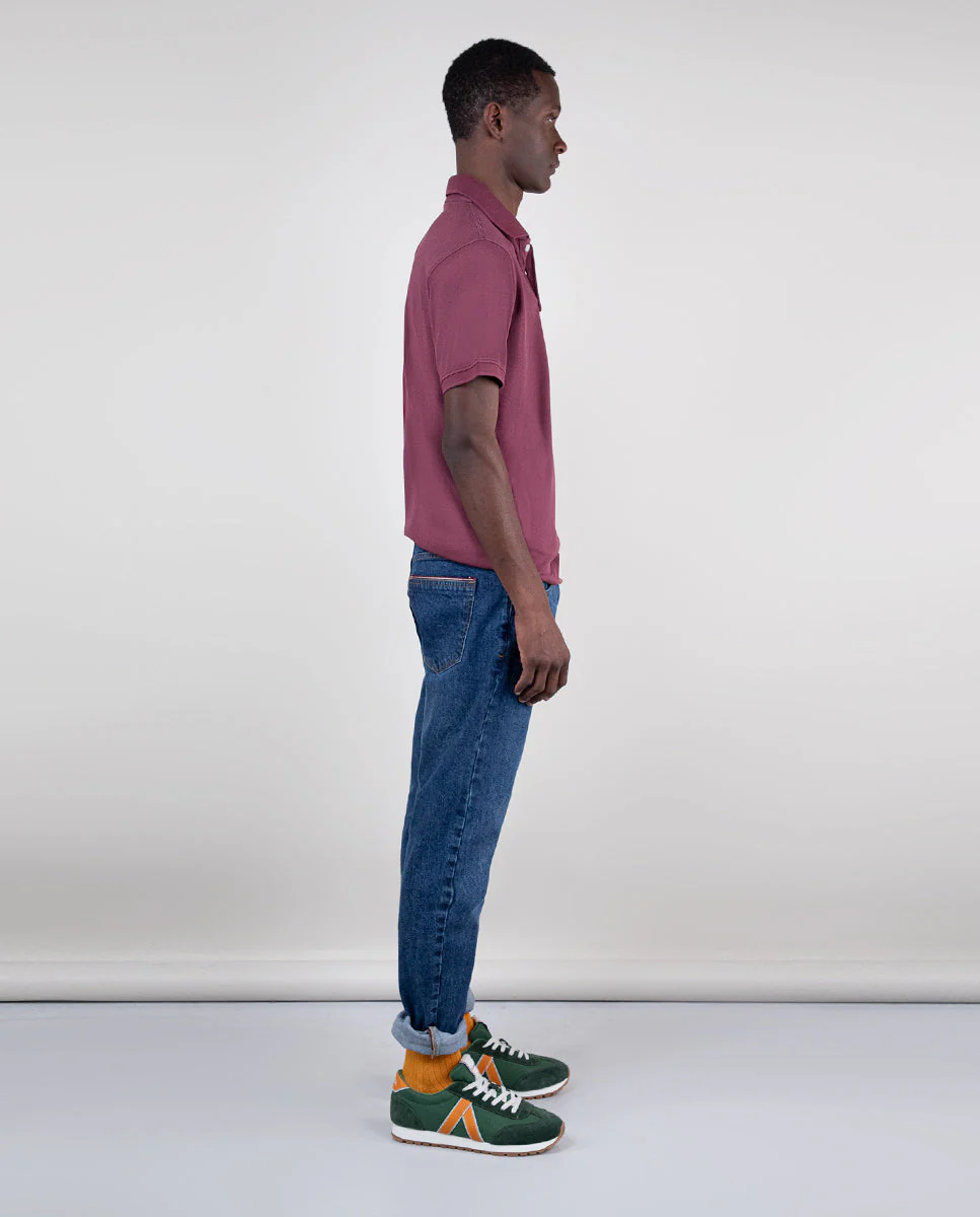 Polo Piqué Garment Dyed Granate Interseason - Imagen 4