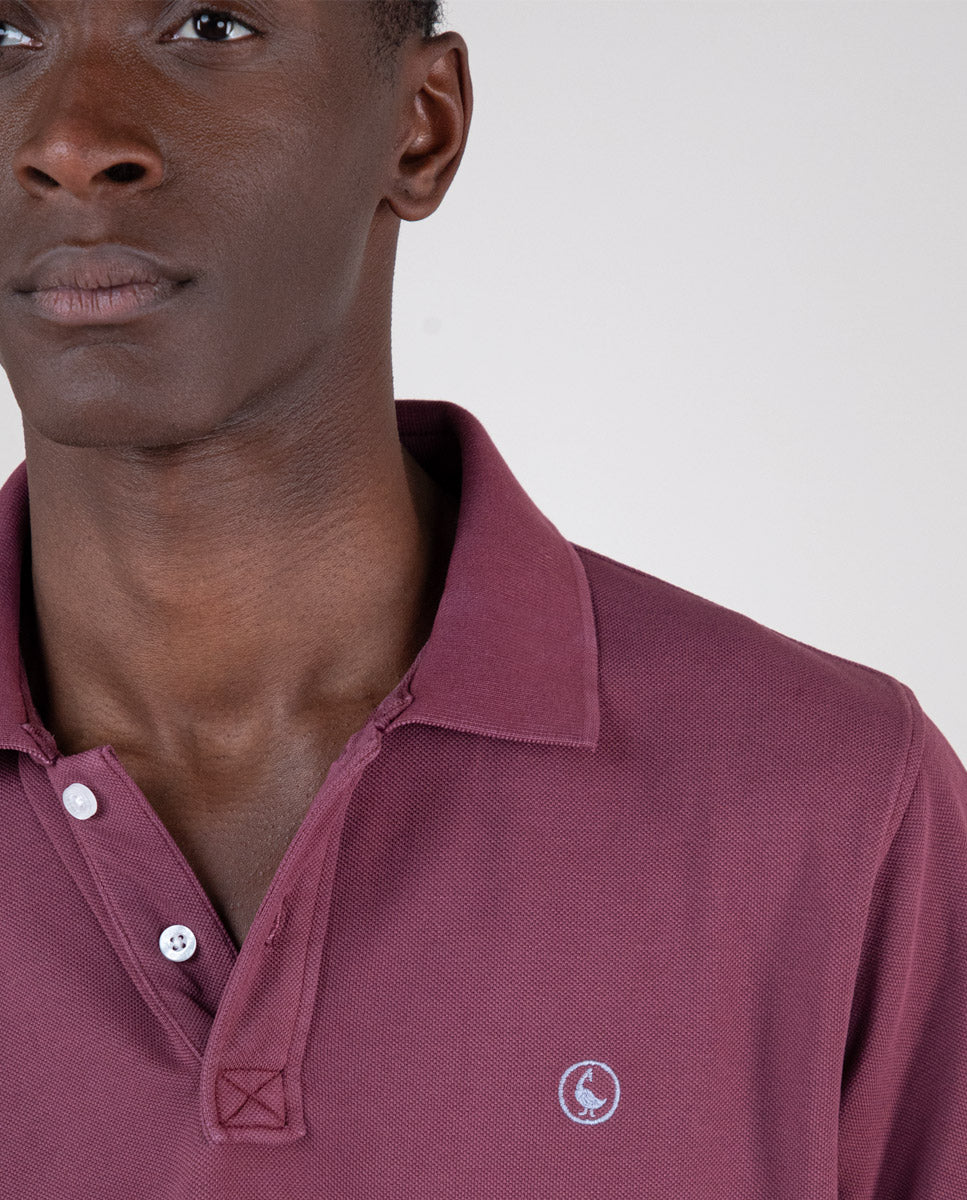 Polo Piqué Garment Dyed Granate Interseason - Imagen 5