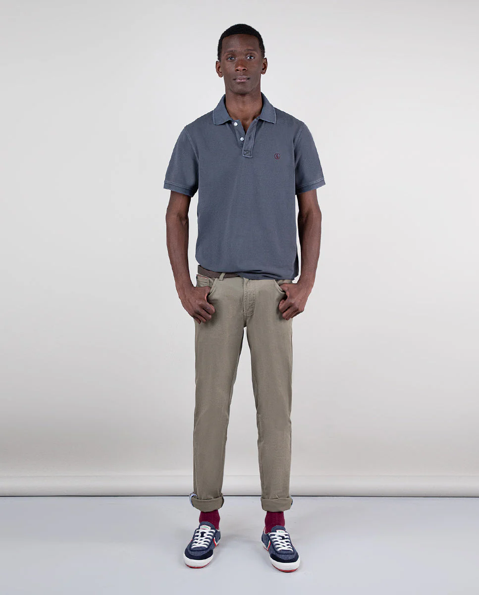 Polo Piqué Garment Dyed Gris Marengo Interseason