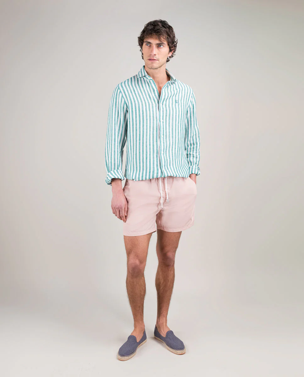 Bañador Liso Garment Dyed Rosa