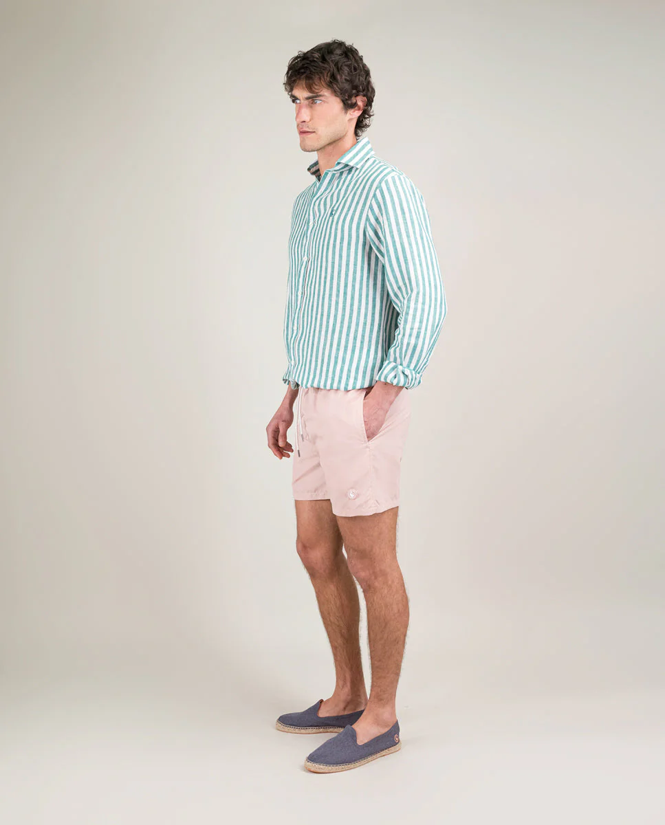 Bañador Liso Garment Dyed Rosa - Imagen 3