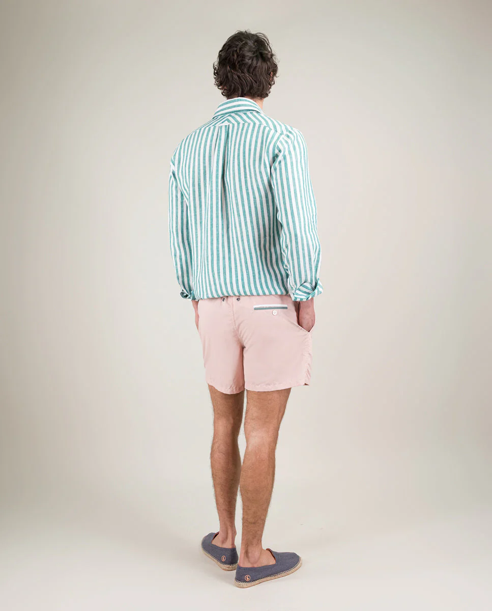 Bañador Liso Garment Dyed Rosa - Imagen 4