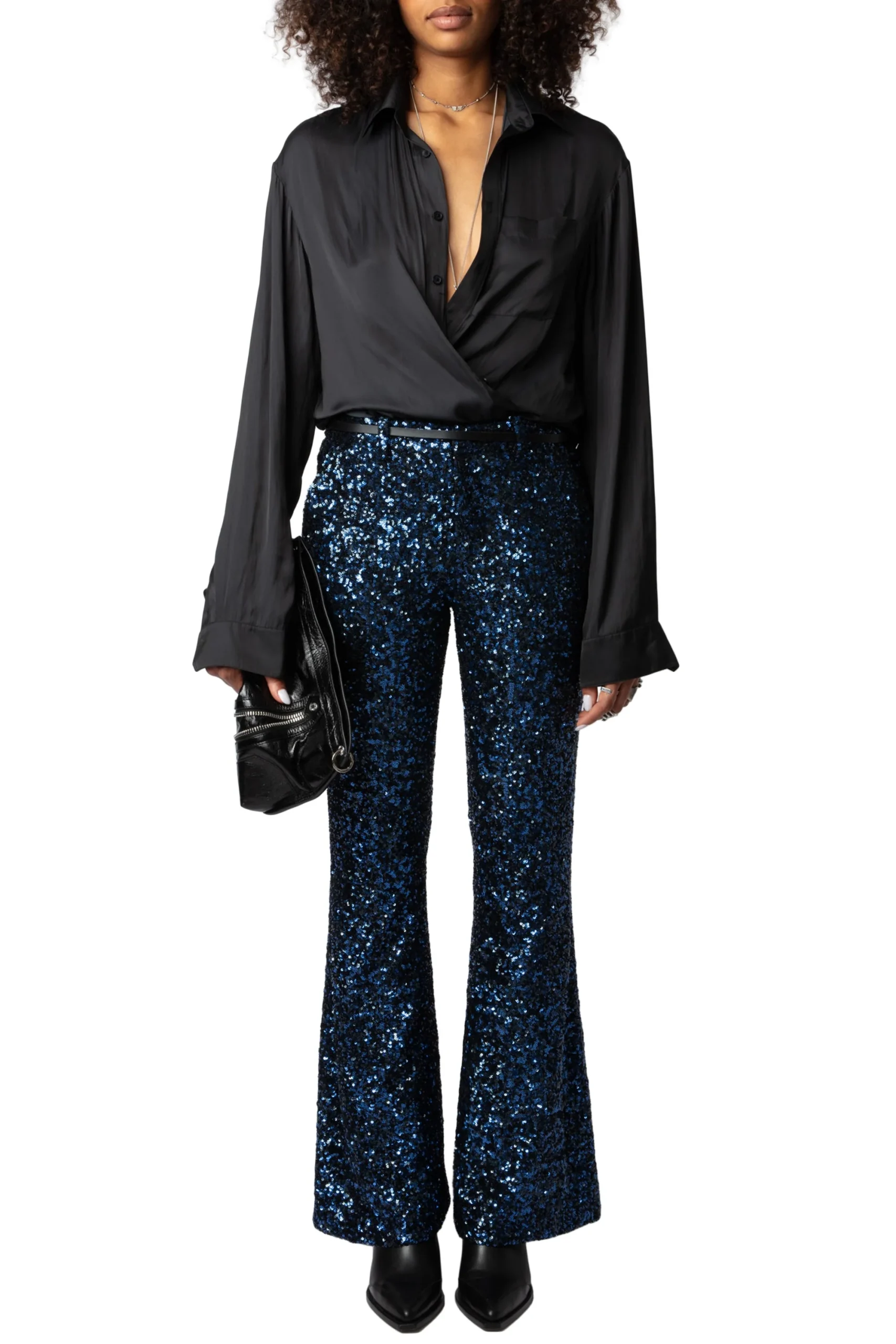 Pantalones Prevy Sequins Encre