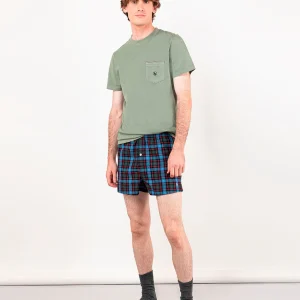 Calzoncillo Tartan Azul Verde Perfil Rojo