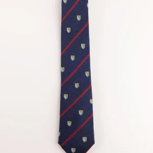 Corbata Motivo Escudo Raya Roja