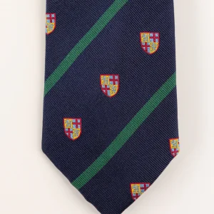 Corbata Motivo Escudo Raya Verde