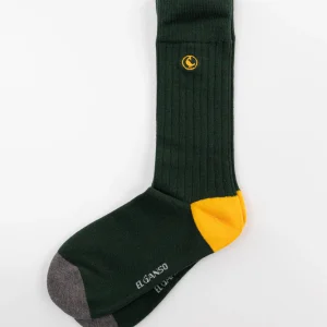 Calcetín Algodón Canalé Verde Oscuro