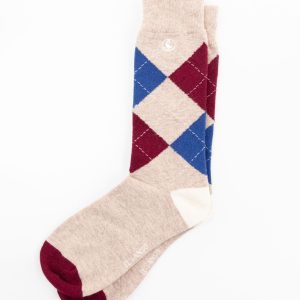 Calcetín Lana Rombos Camel