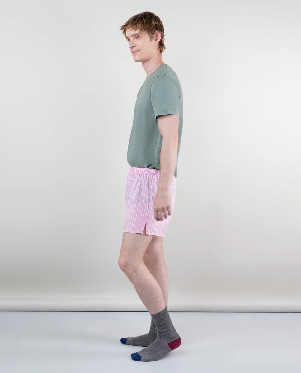 Pack Calzoncillos Vichy Azul Gansos/Raya Butcher Rosa - Imagen 4