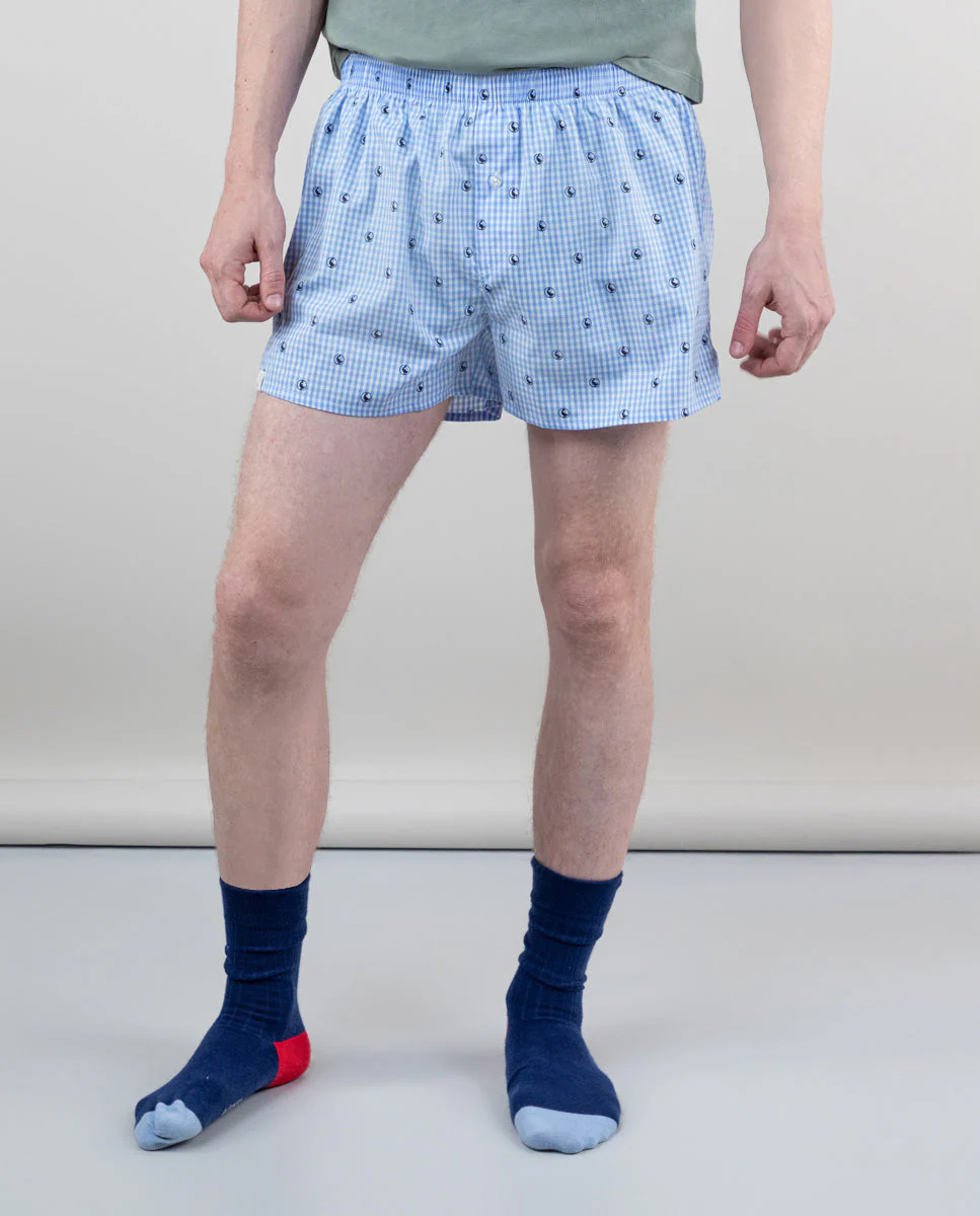 Pack Calzoncillos Vichy Azul Gansos/Raya Butcher Rosa - Imagen 7